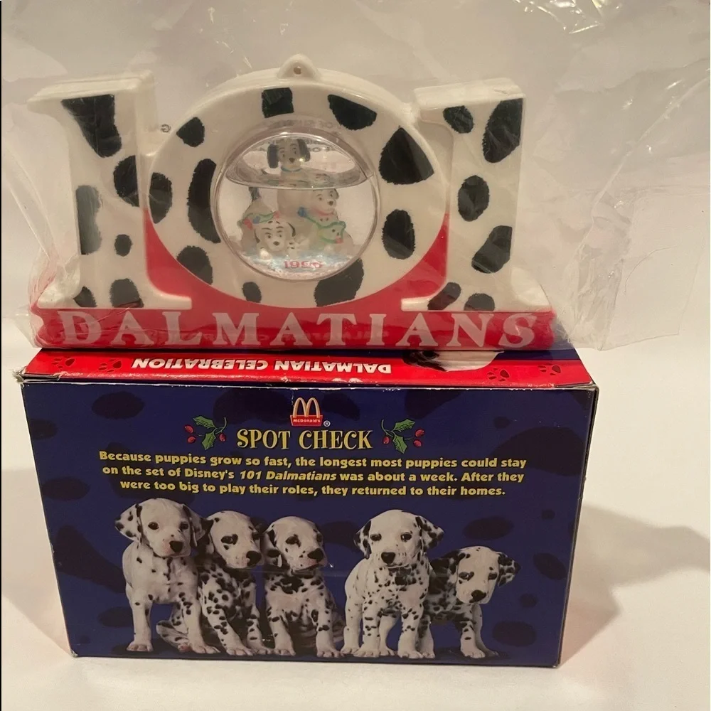 1996 McDonalds Vintage Dalmatians Snow Globe Ornament Collect Novelty Decoration